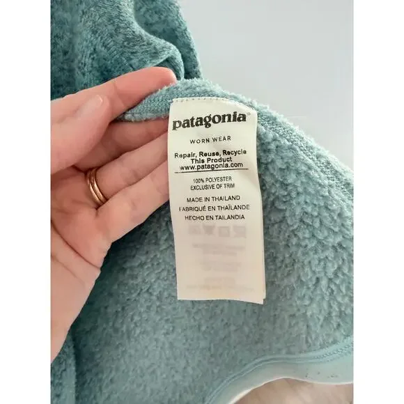 Patagonia Women's Better Sweater 1/4-Zip Fleece Pullover Teal Green-Size L - Picture 7 of 8